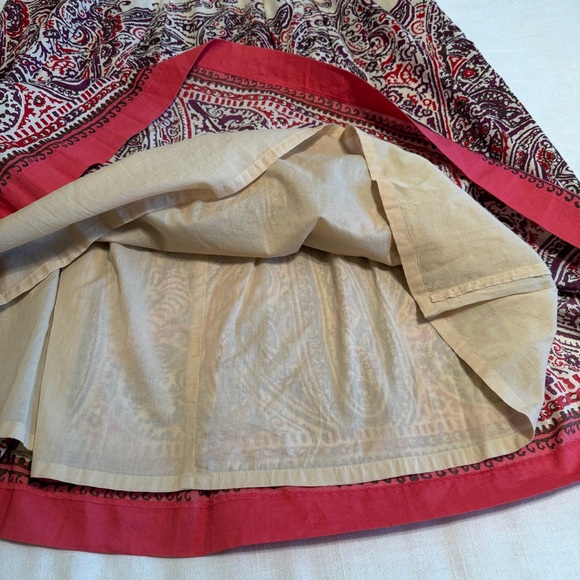 Talbots Skirt Womens 14 Multicolor Paisley A-Line Long Cotton Boho Cottagecore - Picture 3 of 9